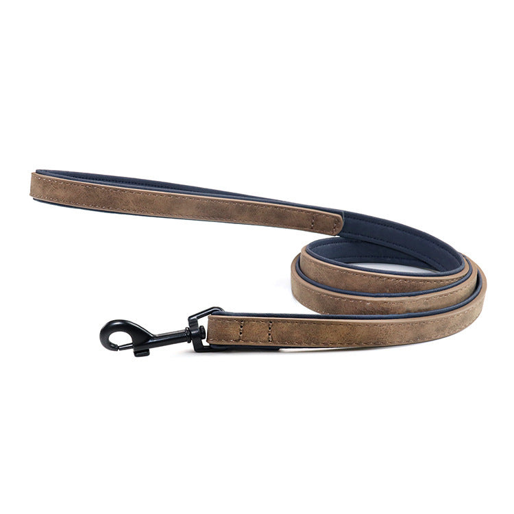 Pull-Resistant Leather Dog Leash – Tough & Stylish Control