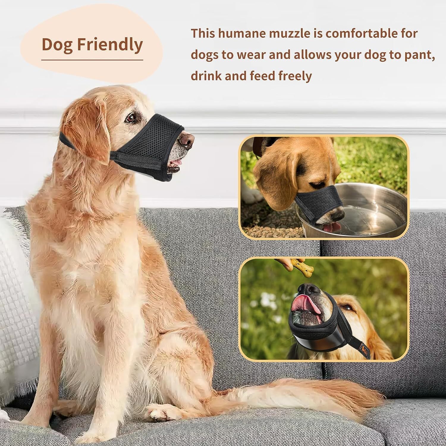 Mesh Front-Opening Dog Muzzle – Comfortable Anti-Bite & Pant-Friendly Design