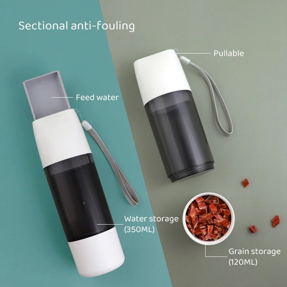 2-in-1 Pet Travel Bottle & Bowl – Fresh Water and Food Anytime, Anywhere