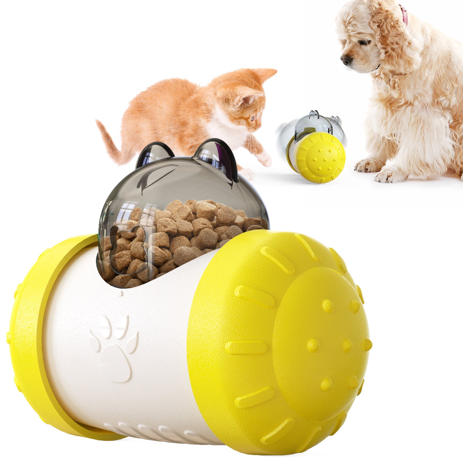 Interactive Treat Dispensing Toy – Dual Ball Design for Cats & Dogs, Adjustable Difficulty,