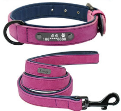 Traction Rope Lettered Dog Collar with Anti-Lost Tag – Stylish & Secure