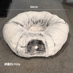 Winter Warm Plush Cat Tunnel Bed – Foldable, Cozy Hideaway for Cats & Small Pets