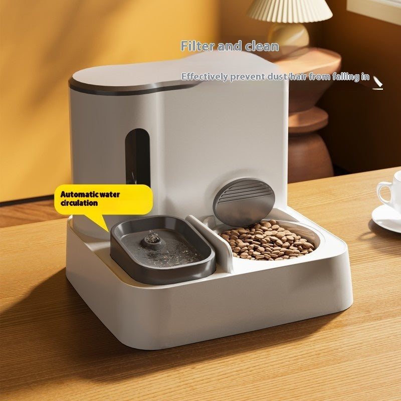 Automatic Pet Feeder & Water Dispenser | Integrated Double Bowls for Cats & Small Dogs