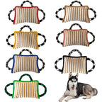 Jute Tug-of-War Pillow Toy – 3-Handle Interactive Pull for Medium & Large Dogs