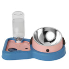 Tilted Comfort Pet Feeder + Bottle Set – Gentle Neck Design for Cats & Dogs