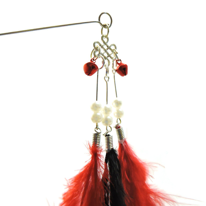 Interactive Feather Bells Cat Toy | Engaging Bell & Feather Teaser for Cats