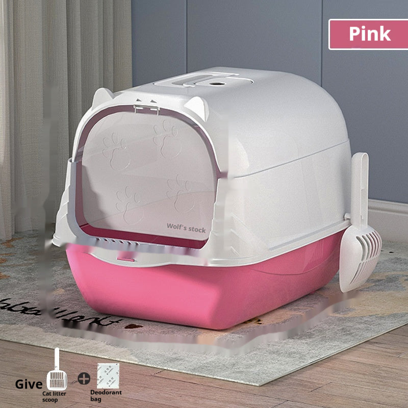 Oversized Enclosed Cat Litter Box – Spacious, High-Sided, Odor-Controlled