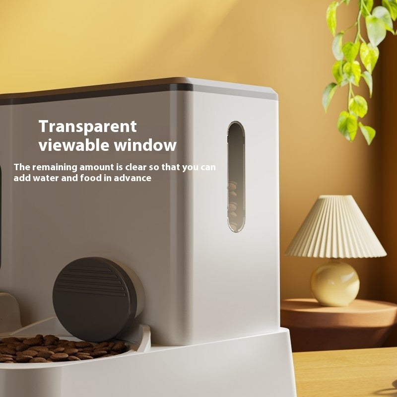 Automatic Pet Feeder & Water Dispenser | Integrated Double Bowls for Cats & Small Dogs