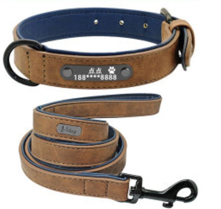 Traction Rope Lettered Dog Collar with Anti-Lost Tag – Stylish & Secure