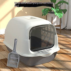 Fully Enclosed Cat Litter Box – Anti-Splash, Easy Clean, Spacious Design