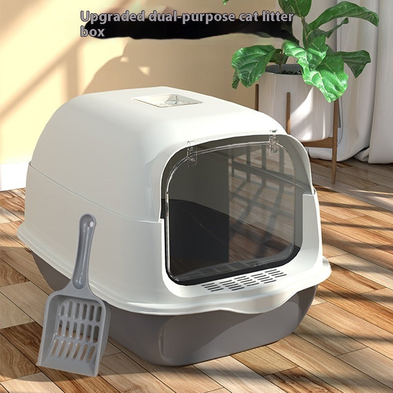 Fully Enclosed Cat Litter Box – Anti-Splash, Easy Clean, Spacious Design