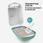 Fully Enclosed Cat Litter Box – Anti-Splash, Easy Clean, Spacious Design