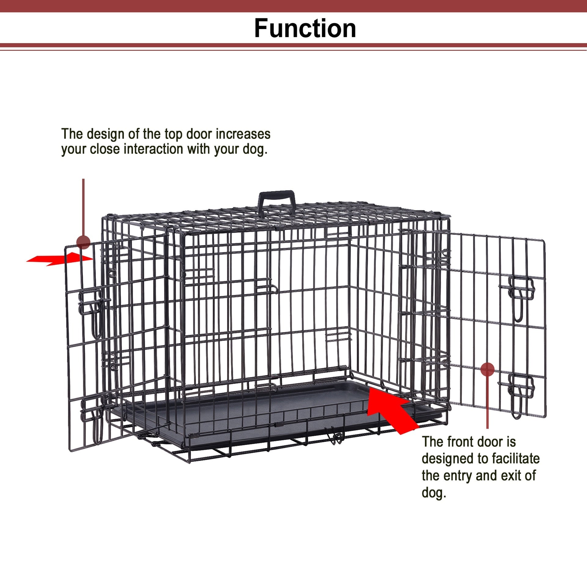 Secure Foldable Dog Crate – Locking Kennel for Corgi, Shiba, Medium/Large Breeds