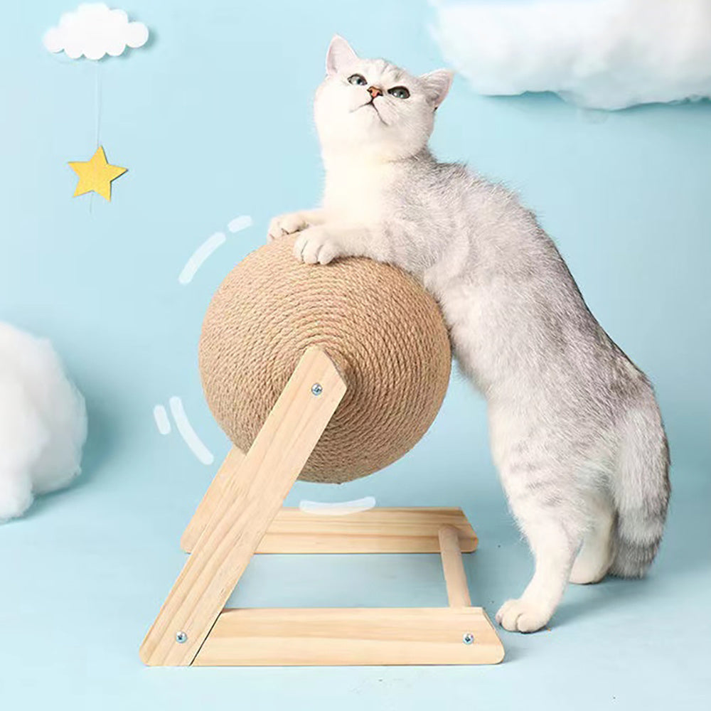 Professional Vertical Cat Toy Sisal Cat Catching Ball – Eco-Friendly Wooden Frame