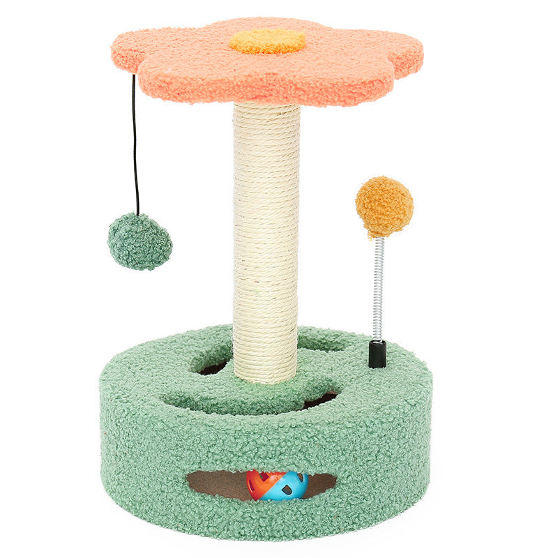 Interactive Cat Scratch Board – Corrugated Cardboard Claw Grinder with Toy Balls