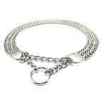 Double-Row Metal Training Chain Collar — Strong & Stylish Control