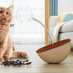 Auto-Balancing Cat Food Toy – Interactive Spring Toy with Feather & Ball