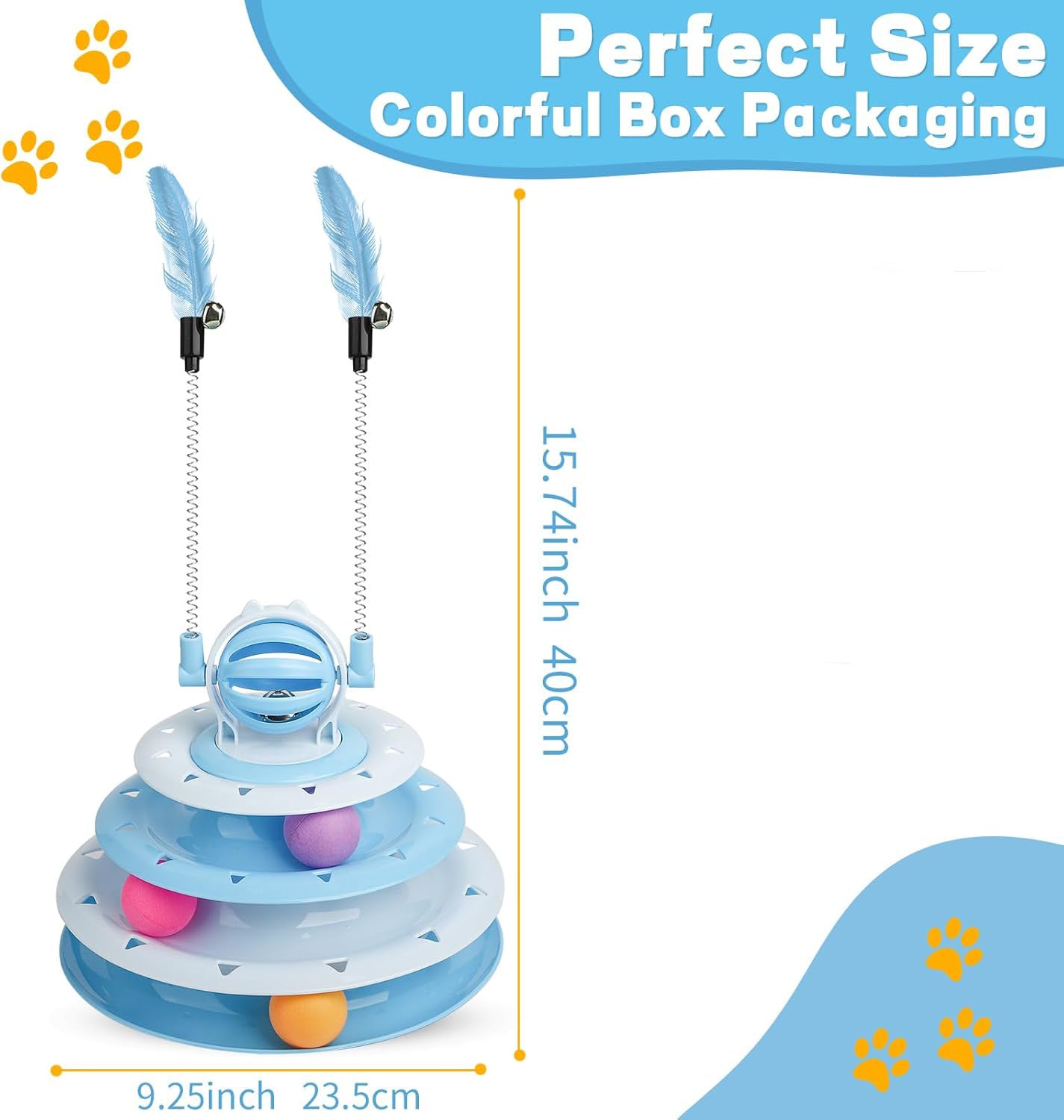 Indoor Cat Toy Bundle – Interactive Puzzle Toy + Rolling Ball