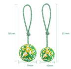 Rubber Ball & Rope Interactive Dog Toy – Fetch • Tug • Chew Fun