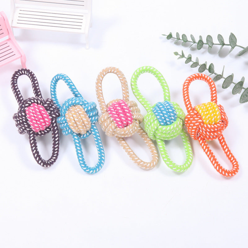Cotton Rope Ball Toy – Interactive Chew & Fetch for Small & Medium Dogs