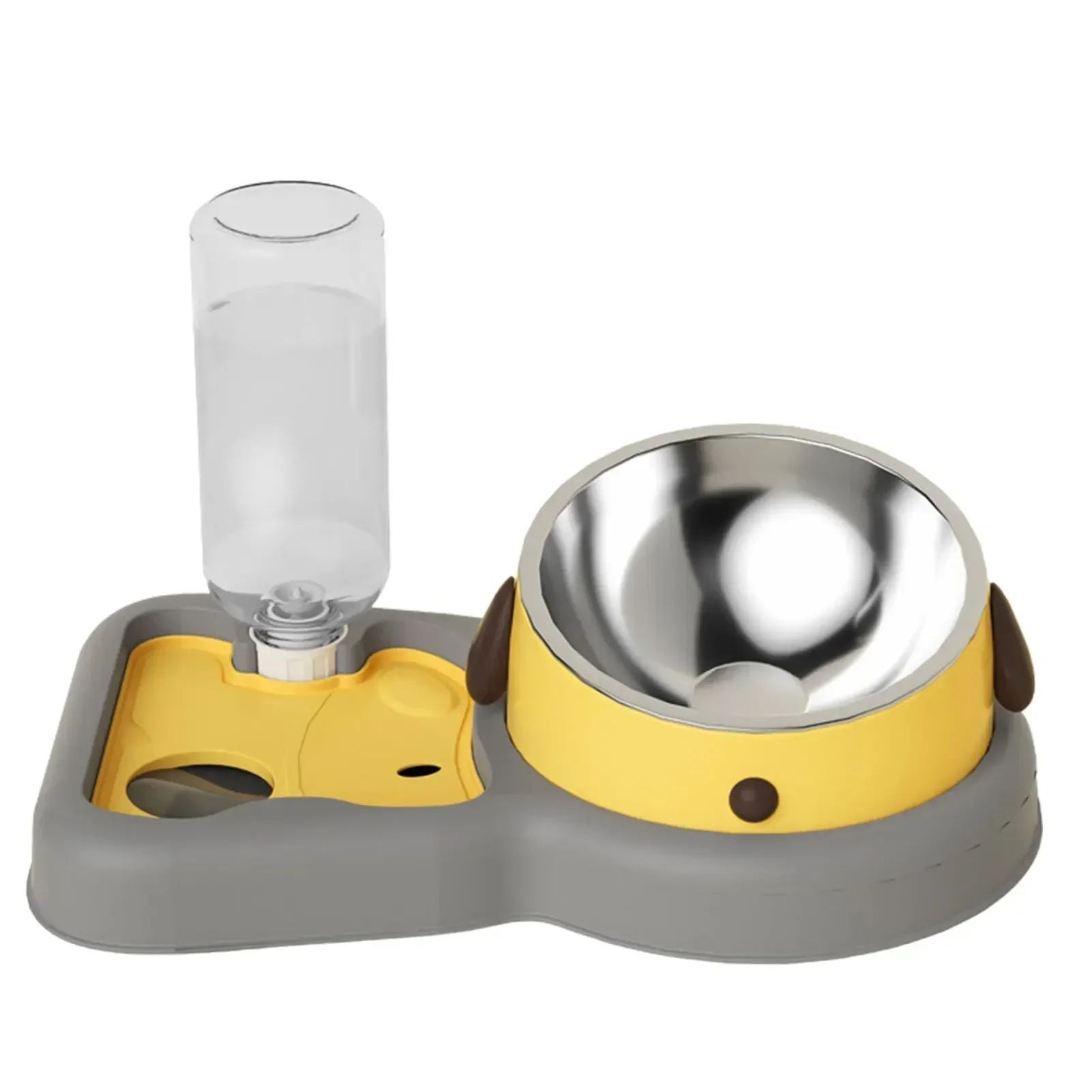 Tilted Comfort Pet Feeder + Bottle Set – Gentle Neck Design for Cats & Dogs