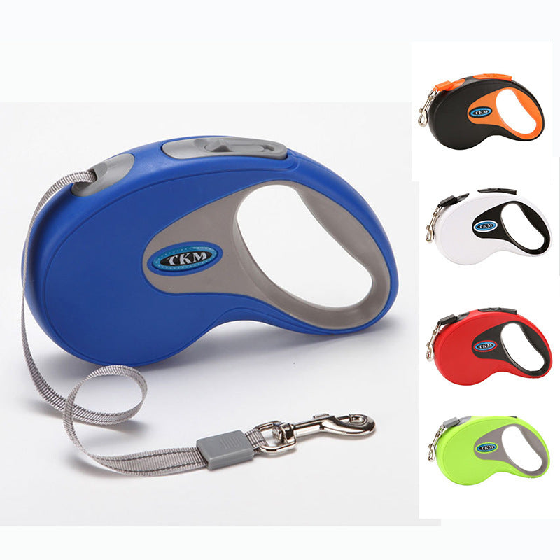 Heavy-Duty Retractable Dog Leash – 16ft Tangle-Free Nylon Tape with Ergonomic Handle – Ideal for Small to Medium Dogs