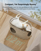 Foldable Enclosed Cat House Bed Cave – Scratch-Resistant Indoor Cat Tunnel