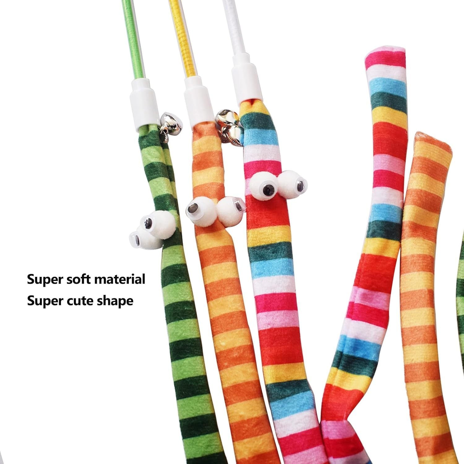 Interactive Plush Cat Wand Toy – Colorful Teaser Stick for Cats & Kittens – Engaging Playtime with Cute Shapes & Vibrant Colors