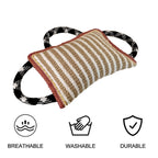 Jute Tug-of-War Pillow Toy – 3-Handle Interactive Pull for Medium & Large Dogs