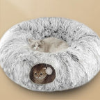 Winter Warm Plush Cat Tunnel Bed – Foldable, Cozy Hideaway for Cats & Small Pets