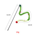 Interactive Plush Cat Wand Toy – Colorful Ribbon Teaser for Indoor Cats