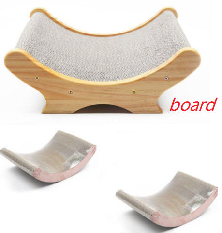 U-Shaped Bed Cat Toy with Paw Grinder – Eco-Friendly Corrugated Cardboard,