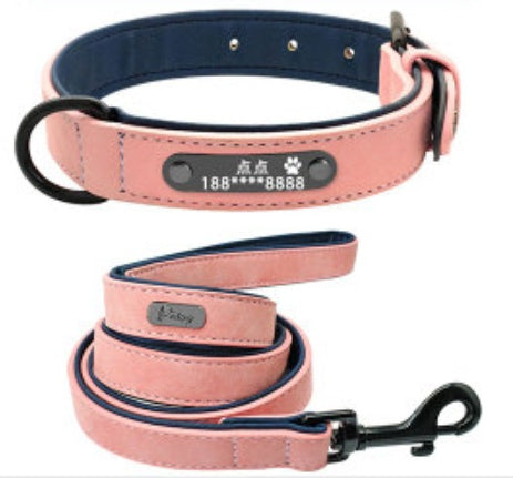 Traction Rope Lettered Dog Collar with Anti-Lost Tag – Stylish & Secure