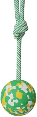 Rubber Ball & Rope Interactive Dog Toy – Fetch • Tug • Chew Fun