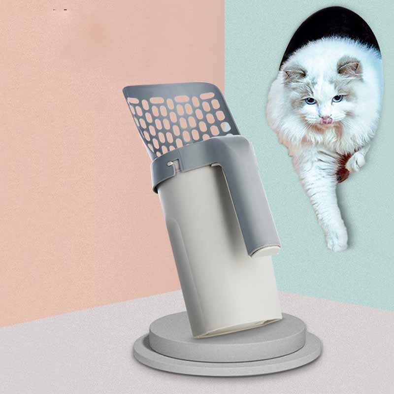 Removable Plastic Integrated Cat Litter Scoop Set – Ergonomic Handle, Easy Clean