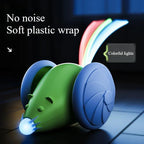 Electric Mouse Cat Toy – Automatic Teasing Stick with Rotating Tail & LED Feather, USB Rechargeable