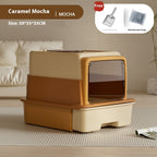 Foldable Closed Cat Litter Box – Large Plastic Design with Deodorizing Feature