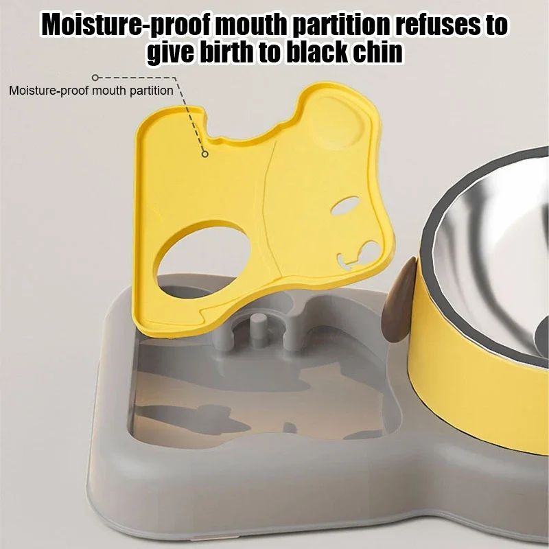 Tilted Comfort Pet Feeder + Bottle Set – Gentle Neck Design for Cats & Dogs