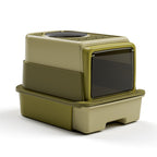 Foldable Closed Cat Litter Box – Large Plastic Design with Deodorizing Feature