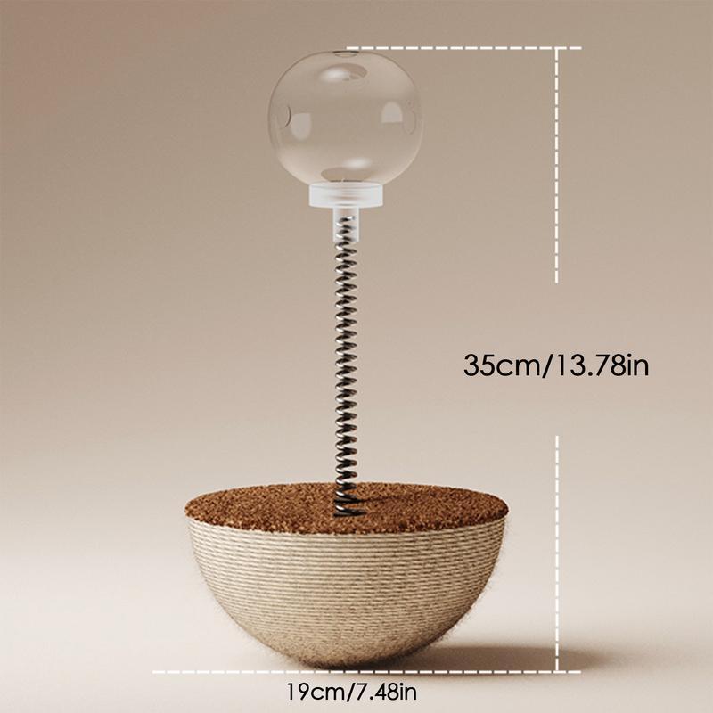 Auto-Balancing Cat Food Toy – Interactive Spring Toy with Feather & Ball