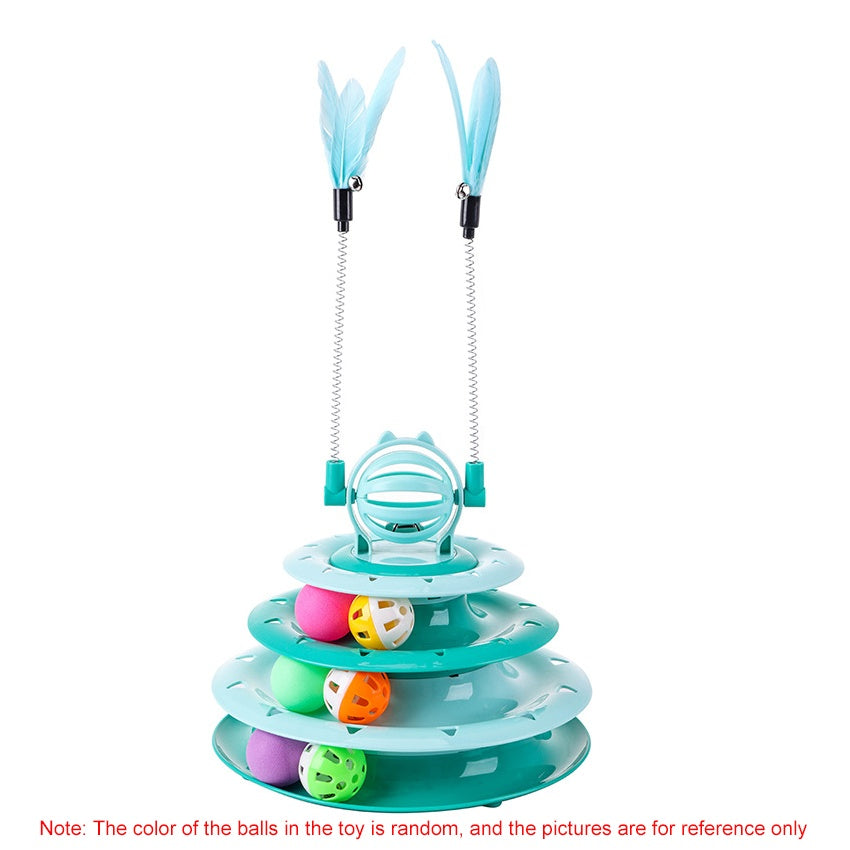 Indoor Cat Toy Bundle – Interactive Puzzle Toy + Rolling Ball