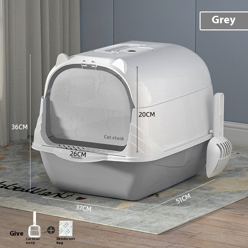 Oversized Enclosed Cat Litter Box – Spacious, High-Sided, Odor-Controlled