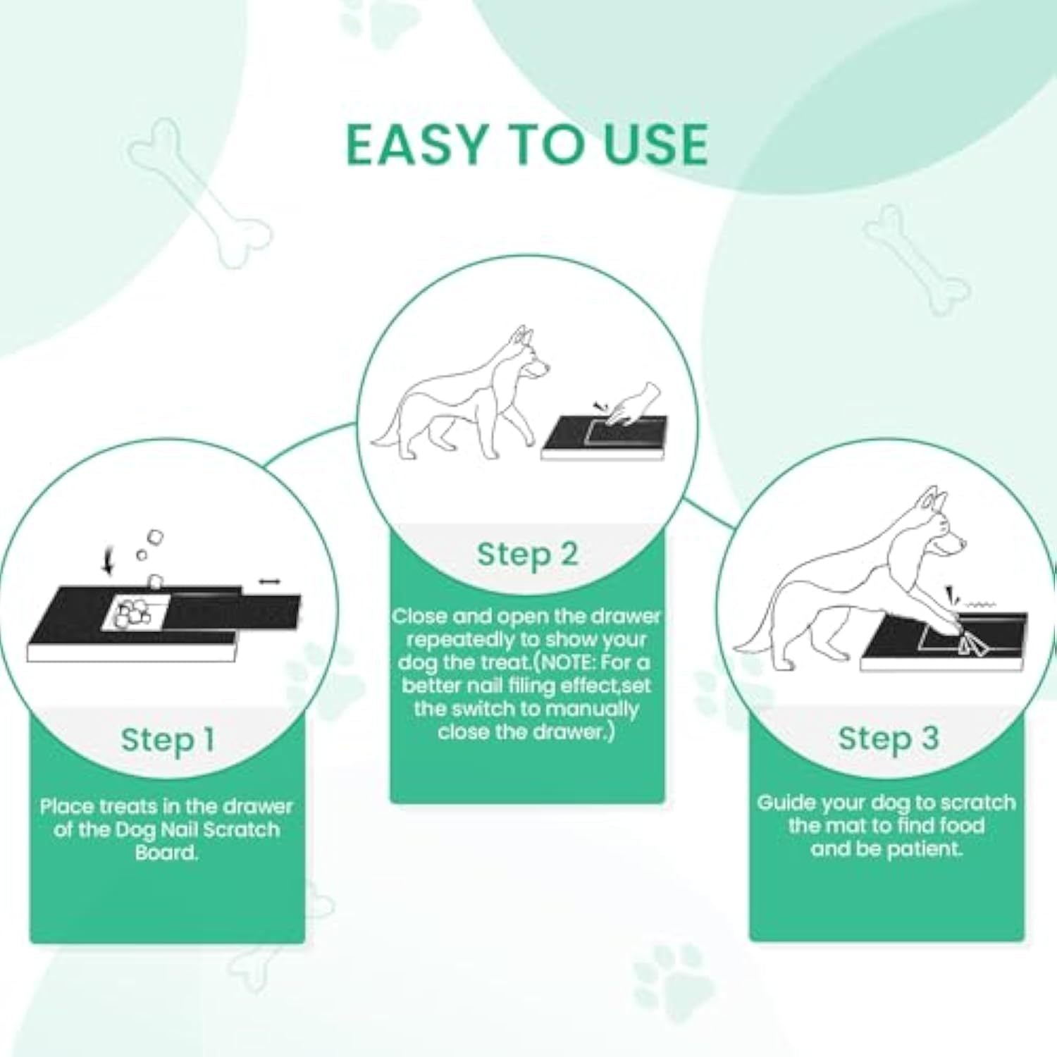 Dog Nail Scratch Board with Treat Box | Interactive Nail Trimming Toy for All Dog Sizes | Durable Wood Design