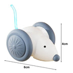 Electric Mouse Cat Toy – Automatic Teasing Stick with Rotating Tail & LED Feather, USB Rechargeable