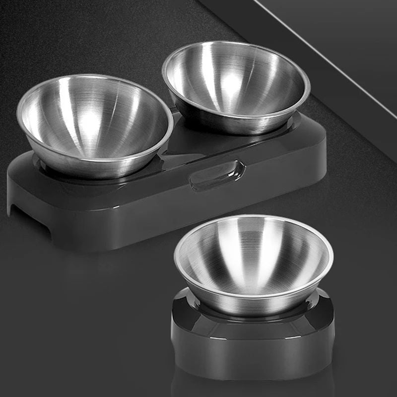 Stainless Steel Double Feeding Bowl with Stand – Easy-Clean Pet Feeder