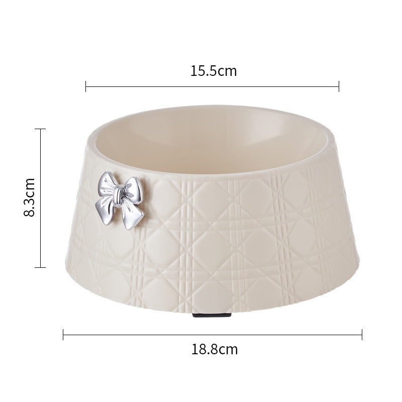 Bowknot Diamond Pet Feeding Bowl – Sweet & Stylish Feeder for Puppies & Cat
