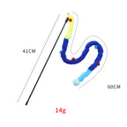 Interactive Plush Cat Wand Toy – Colorful Ribbon Teaser for Indoor Cats