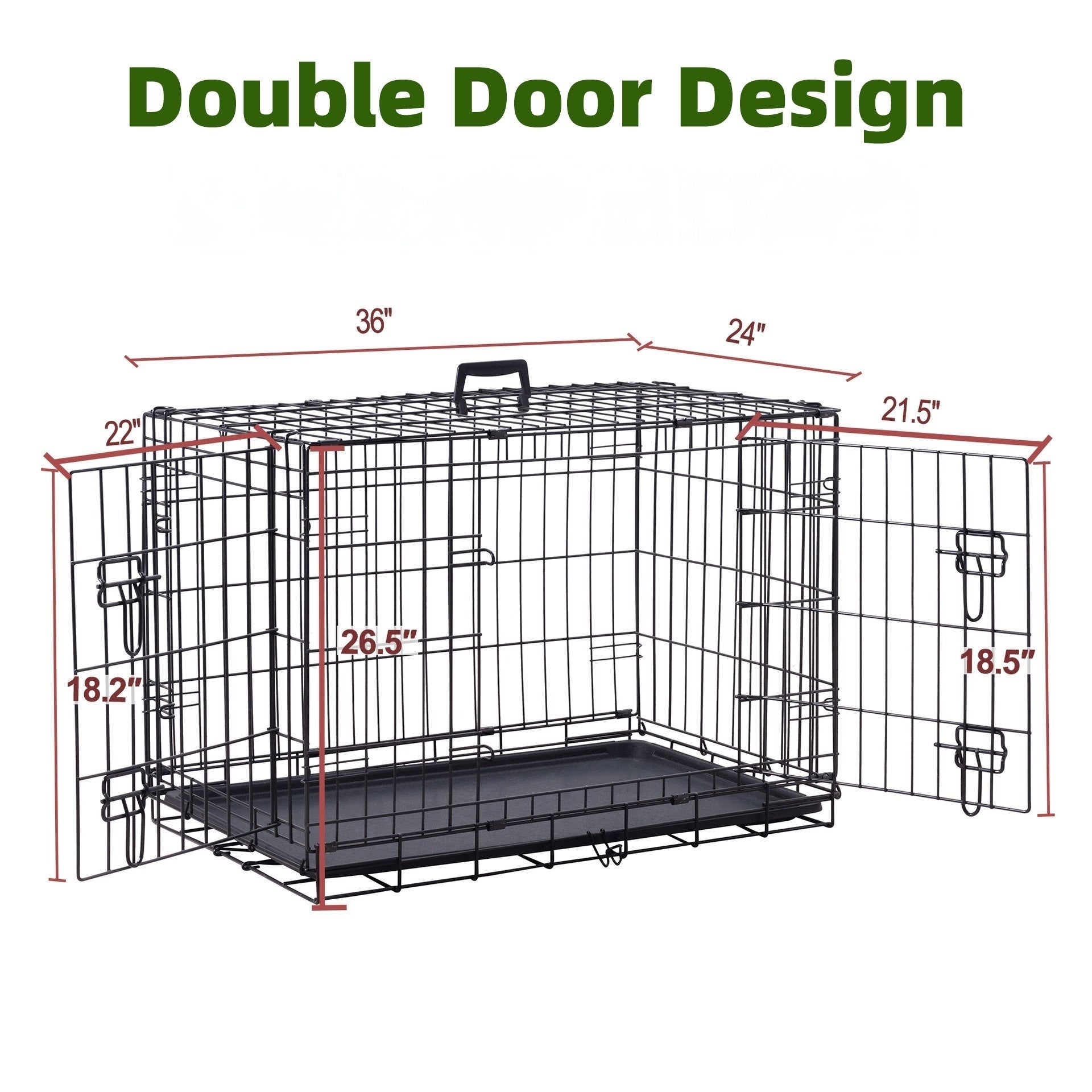 Secure Foldable Dog Crate – Locking Kennel for Corgi, Shiba, Medium/Large Breeds